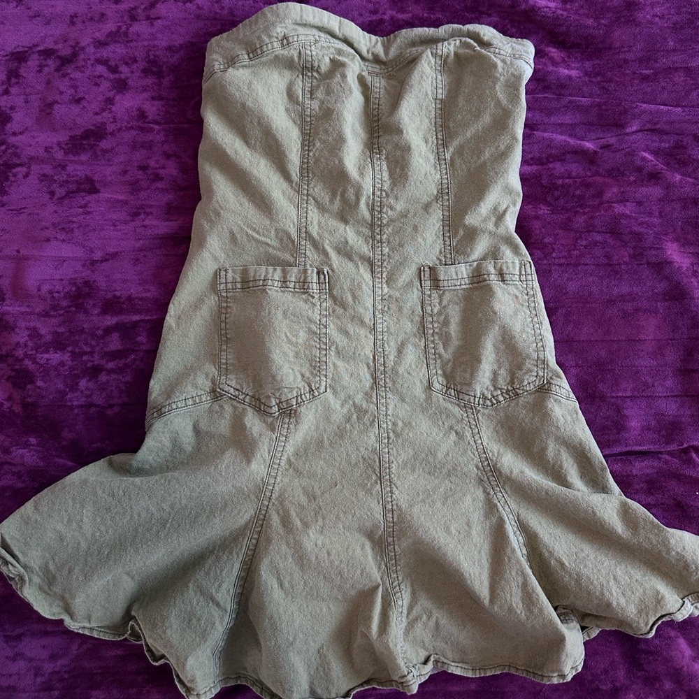 Sage green urban outfitters mini dress with pockets